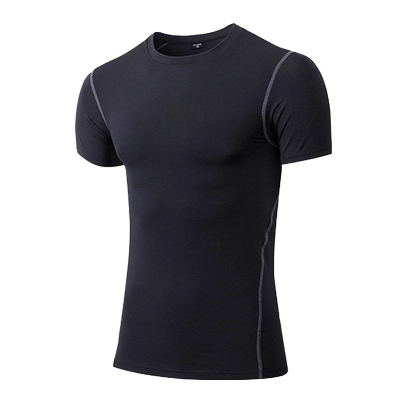 Running Fitness Clothes Basketball Training Clothes Elastic Base Breathable Compression Top Sports Tight Quick-drying Clothes Short-sleeved Men's
