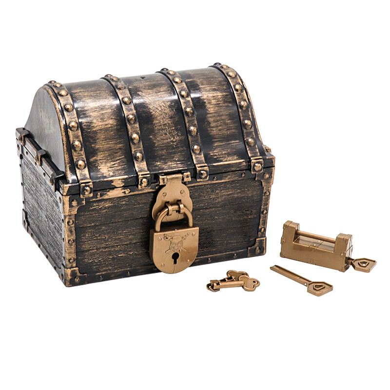 Amazon Hot Sale Pirate Big Treasure Chest Antique Plastic Large Pirate Treasure Chest Treasure Chest Children Treasure Hunt Chest Toy