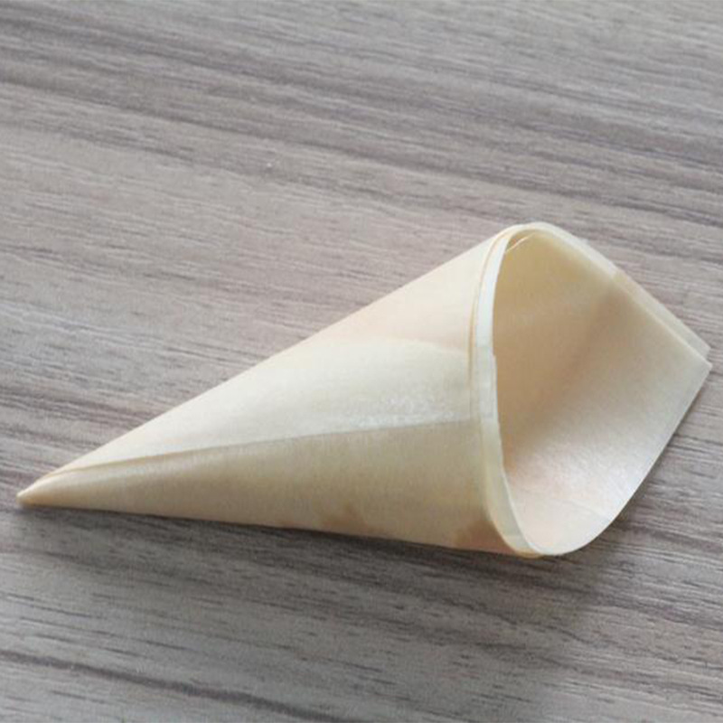 Factory direct veneer egg roll container horn cup veneer roll disposable ice cream veneer wholesale