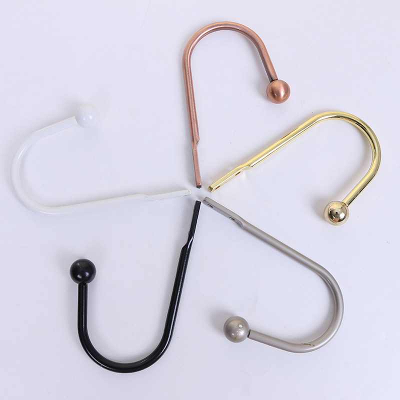 U-shaped round head wall hanging curtain wall hook window decoration hook wall hook metal L-shaped hook decorative accessories