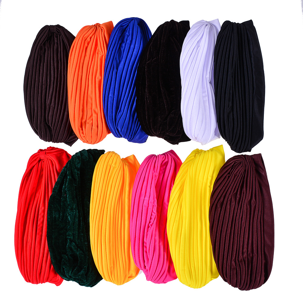 Indian turban hat AliExpress foreign trade milk silk wrap hat sports leisure Muslim solid color hat yoga hat