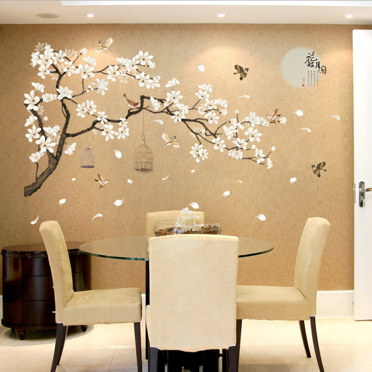Wholesale SK2022AB Flower Full Moon office study classroom dormitory TV background decoration removable stickers