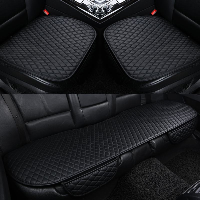 Car seat cushion two seats, no backrest in the rear, Four Seasons universal non-slip leather three-piece seat cushion cross-border wholesale