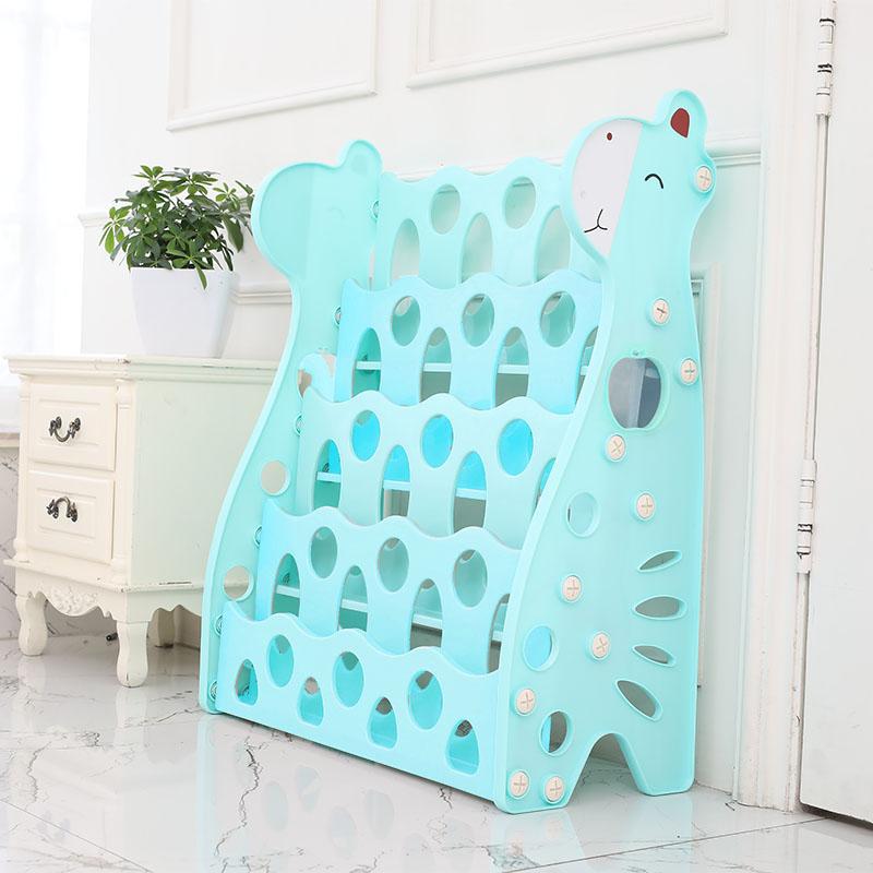 Children's Music Bookshelf Baby Cartoon Picture Book Rack Kindergarten Plastic Thickened Book Rack Children's Simple Bookcase