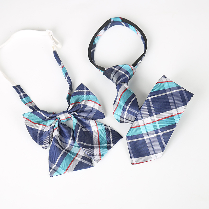 Short Korean Japanese College Style Children's Tie Polyester Zipper Knot Free Lazy Tie Women's 6cm Wholesale