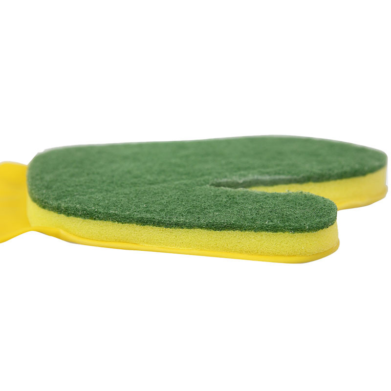 Cleaning gloves housework green scouring pad dishwashing cloth gloves household cleaning latex rubber waterproof