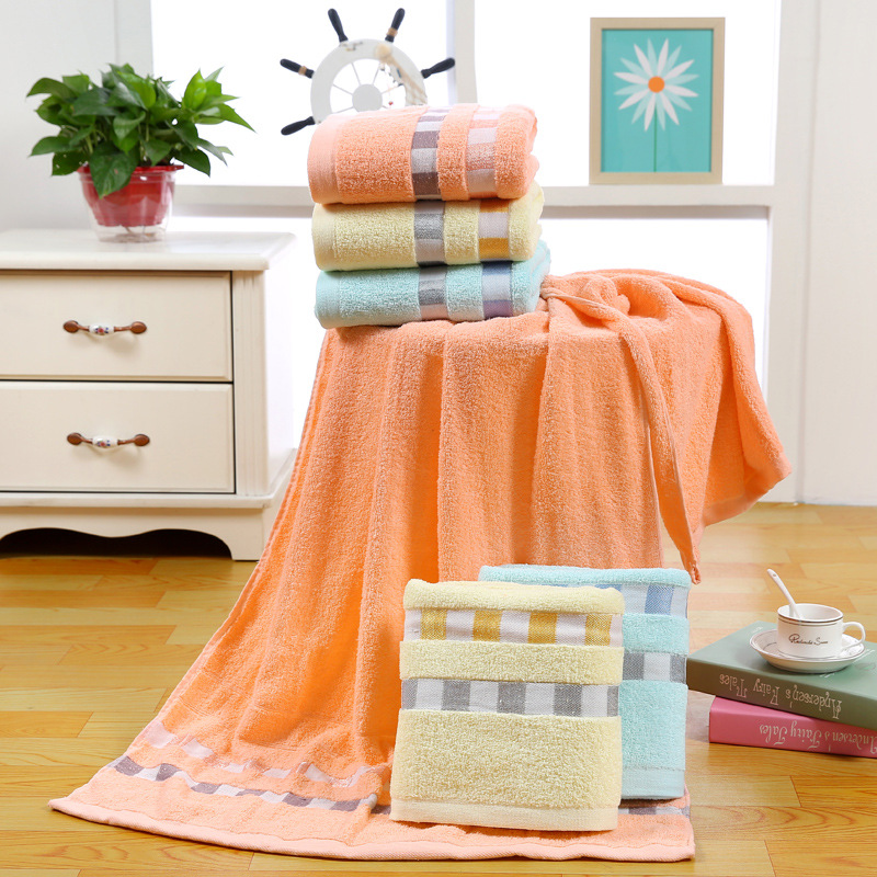 Class A large bath towel 70*140 cotton bath towel wholesale thickened gift labor protection polyester cotton LOGO beach towel supermarket class B