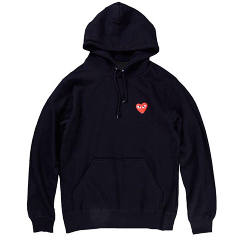 Japanese Trendy Brand Men's and Women's Wear PLAY Men's and Women's Same Style Small Red Heart Couple Pullover Hooded Loose Fleece Sweater