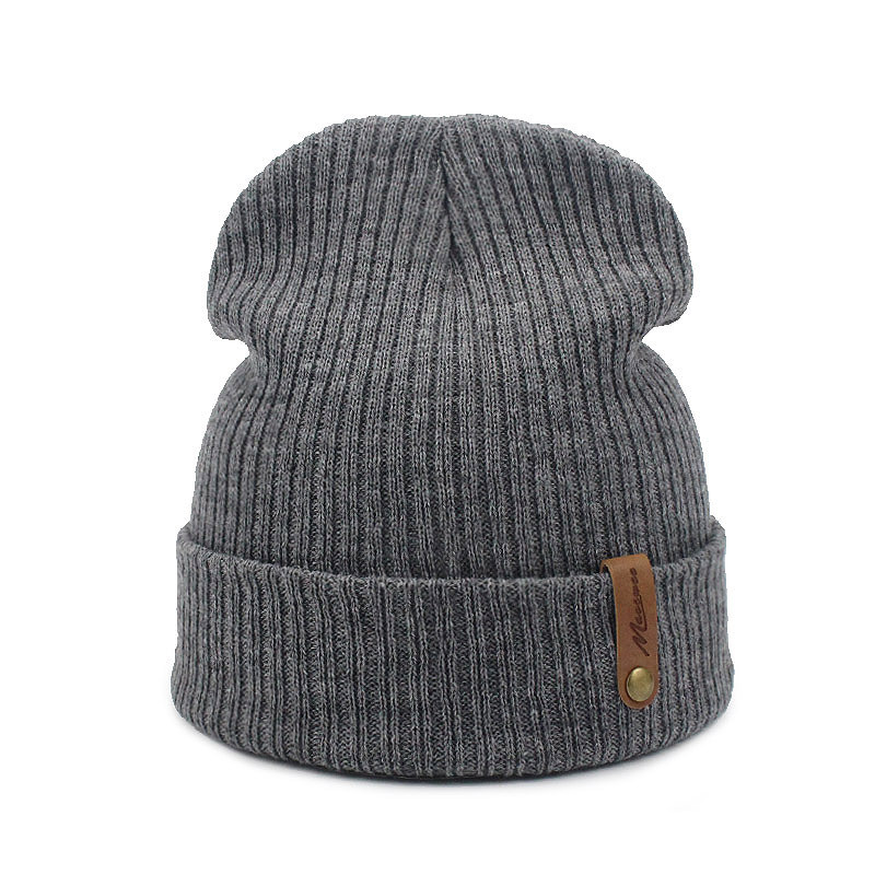 帽子男女秋冬季针织毛线无檐帽套头帽保暖时尚成人帽子跨境帽