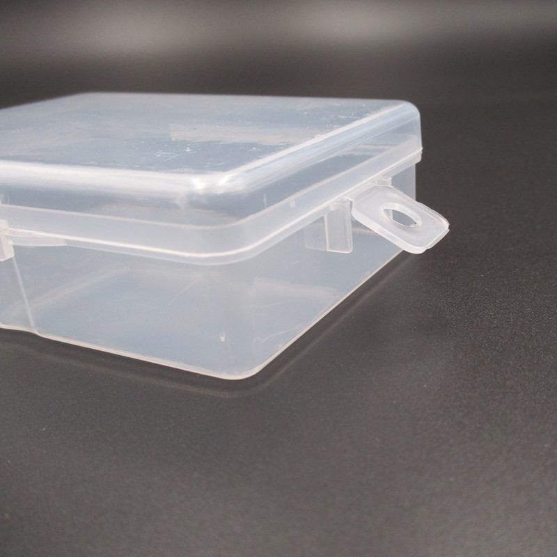 Transparent rectangular plastic lock empty box sample box with components packaging box tool storage box wholesale