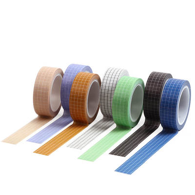 Amazon/AliExpress/supply and paper tape basic solid color grid diy hand account decoration foreign trade stickers