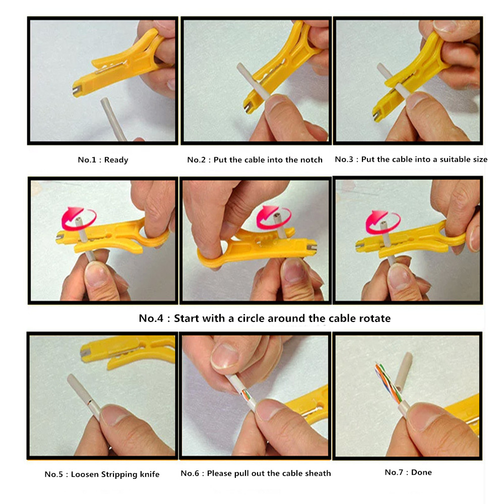 Yellow Small Wire Stripping Knife Wire Stripping Tool Wire Stripper Telephone Line Network Wire Stripping Knife Small Card/Dial Knife
