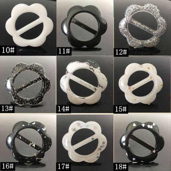 Resin Waist Buckle Day Clothes Corner Knot Buckle Shirt T-shirt Corner Buckle Round Buckle Three-gear Silk Scarf Buckle