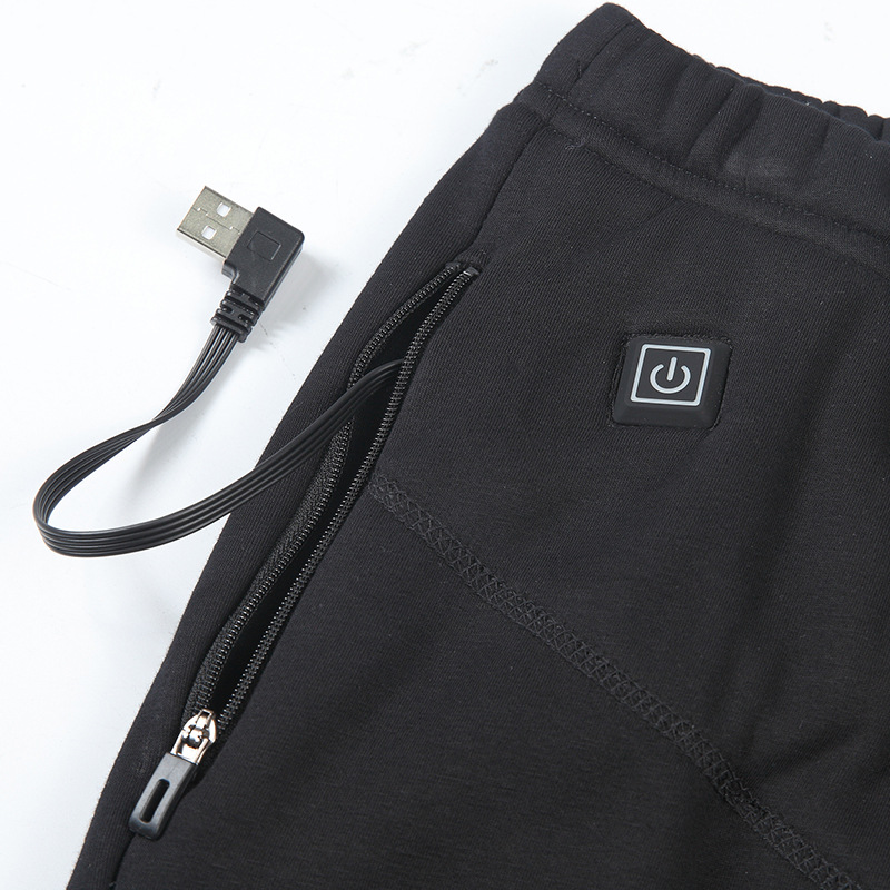 Cross-border electric heating pants USB intelligent constant temperature thermal heating pants winter charging fleece-lined thickened men and women heating
