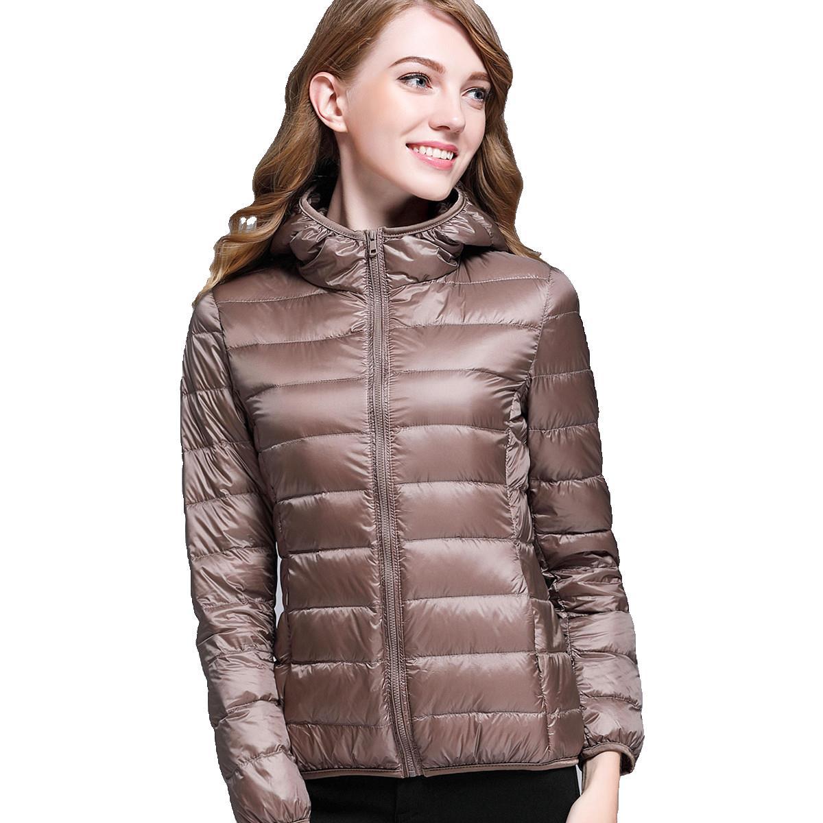 Cross-border Short Hooded Lightweight Down Jacket Women's Autumn and Winter Lightweight White Duck Down Plus Size Fashionable Slim-fit Jacket