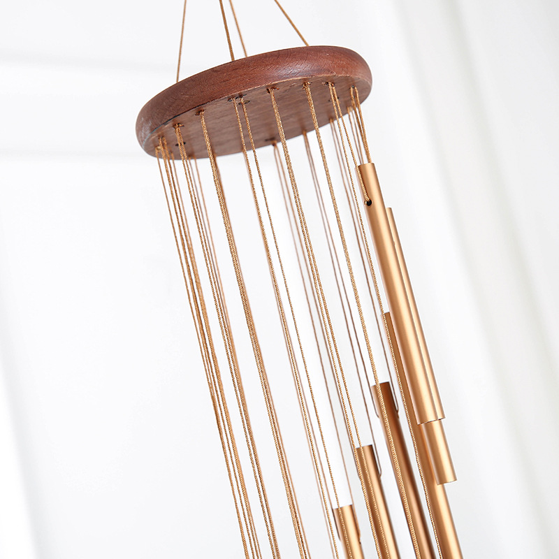 New European and American classic rotating multi-tube metal pine aluminum tube wind chime creative home ornaments 35 inch 18 tube