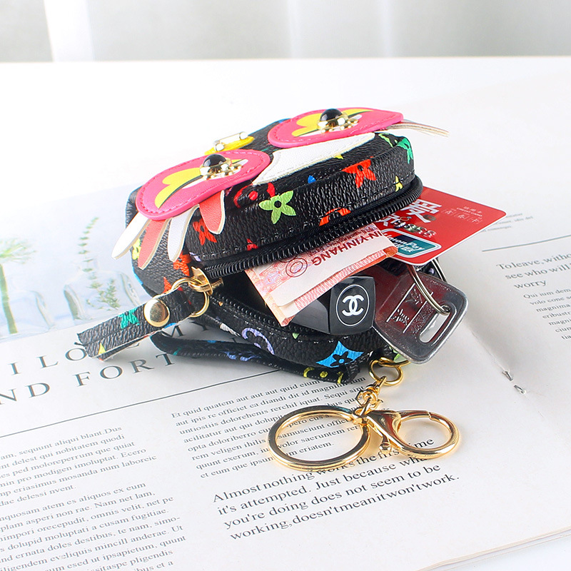 Coin purse female fan small South Korea cute girl heart ins small schoolbag keychain integrated zipper coin purse