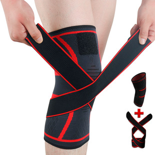 New compression belt knitted sports knee pad badminton running fitness knee pad outdoor climbing knee pad warm knee pad