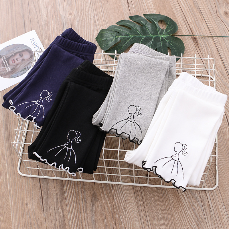 Girls' leggings Spring and Autumn new children's autumn clothes baby girls' slim pants Western style outerwear trousers
