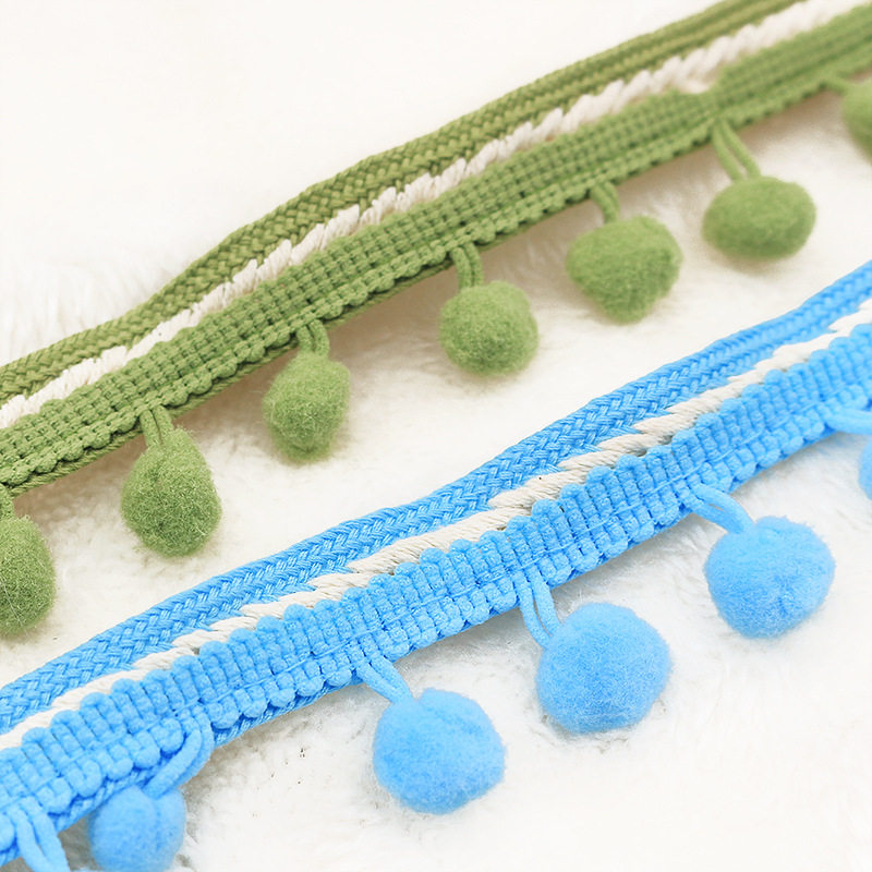 Ethnic style color fur ball lace ball diameter 1.2cm clothing accessories skirt curtain decoration spot supply