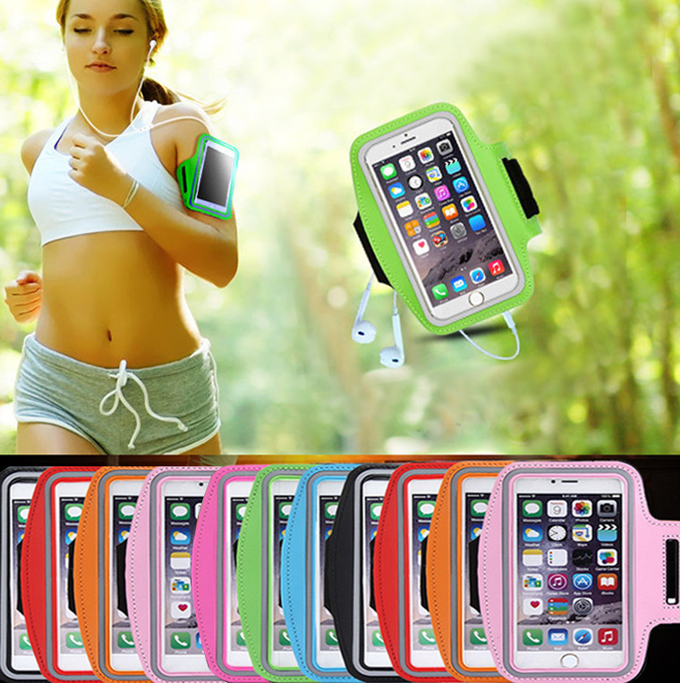 Outdoor Sports Arm Bag Armband Mobile Phone Bag Men's and Women's Running Wrist Bag Lycra Material Touch Screen Large Mobile Phone Armband