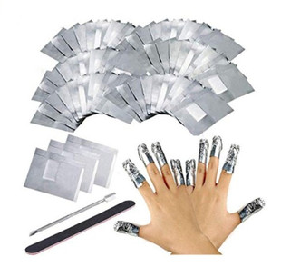 European and American false nail removal set nail tools Tin Foil nail removal Foil nail foil 100 pieces of small steel push contusion strip