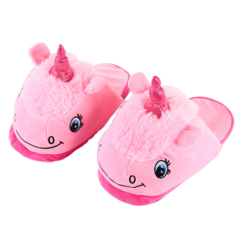 Autumn and winter comfortable velvet upper slippers half-bag heel unicorn toe home shoes black grain soles cloth shoes cotton bottom