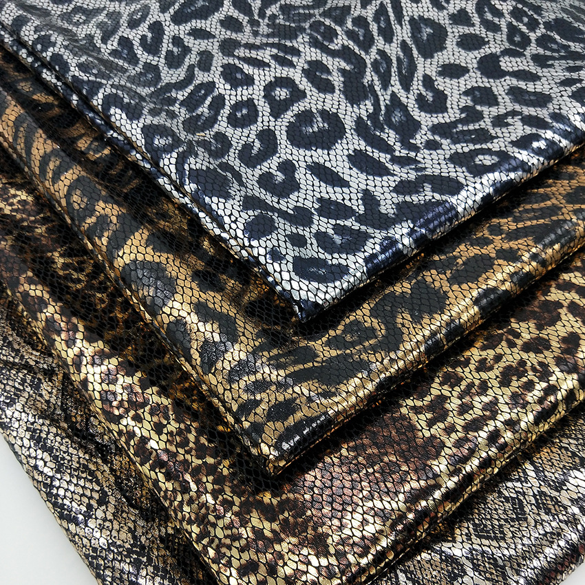 Spot wholesale four-sided bullet classic leopard bronzing fabric spandex knitted snake Tiger stretch clothing fabric