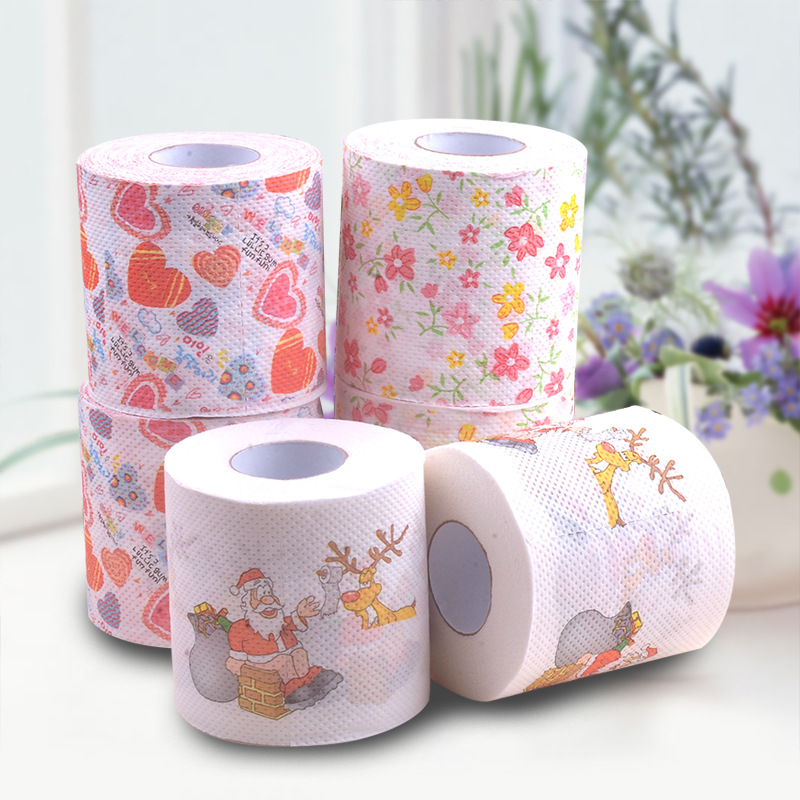 1 Roll of printed roll paper toilet paper color paper towel toilet paper toilet paper toilet paper with core toilet paper personality paper dollar