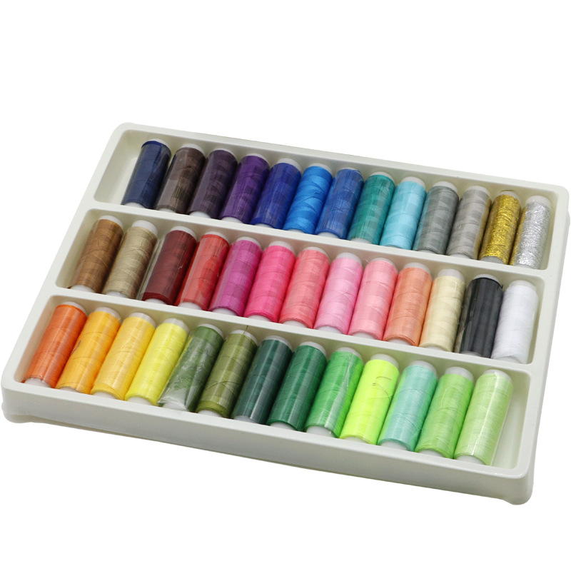 The third generation upgraded version of plastic box 39 color sewing thread DIY household sewing machine sewing box sewing small thread wholesale