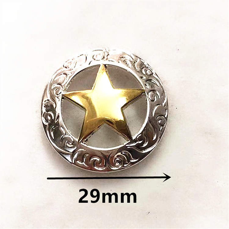29mm五角星財布ボタンdiy復古革皮芸ドルボタンキーホルダーコイン装飾ボタン|undefined