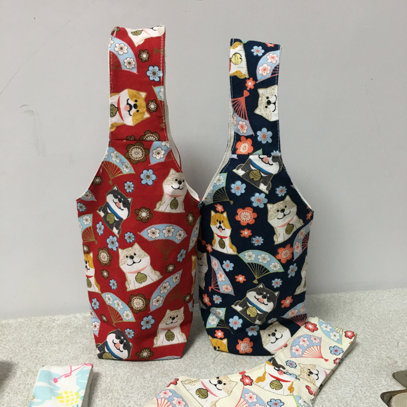 Beverage Bag Cute Cartoon Dog Cat Cup Set Autumn and Winter Handbag Milk Tea Set Hand Cup
