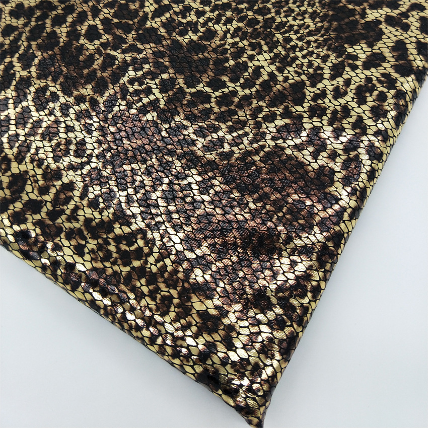 Spot wholesale four-sided bullet classic leopard bronzing fabric spandex knitted snake Tiger stretch clothing fabric