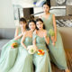 Matcha Green Long Sling Bridesmaid Dress dress Sisters Dress Bridesmaid Dress Sling Dress Evening Dress for Host