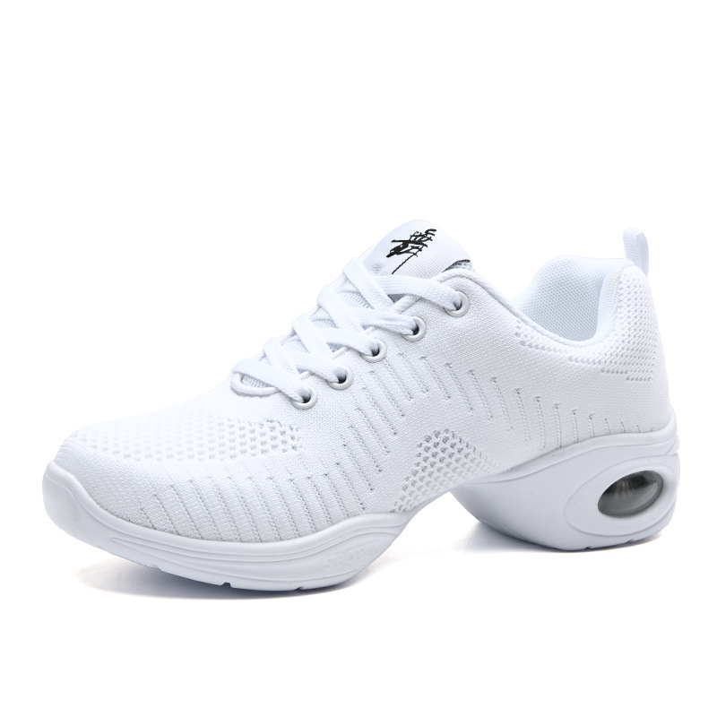 Square dance shoes sailor ghost step mid-heel dance shoes women's adult fly-knit dance women's shoes soft-soled sports fitness shoes