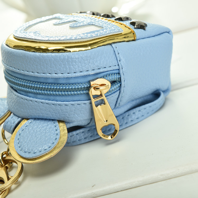 Korean New Cute Key Bag Coin Purse Rivet Mini Schoolbag Car Keychain Pendant Women's Wallet