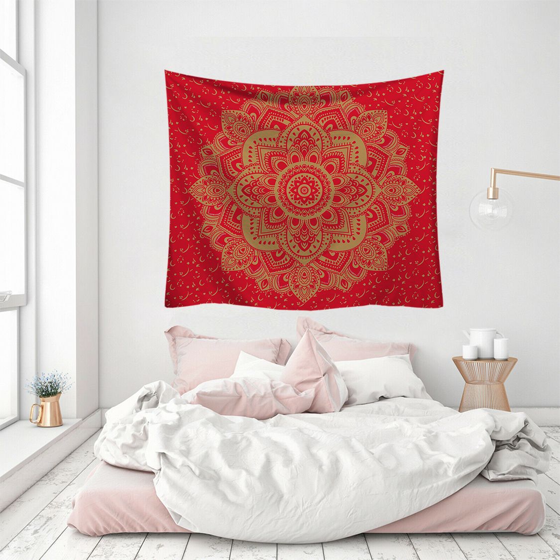 Nordic ins Explosive Hanging Cloth Decorative Tapestry Tapestry Beach Towel Tapestry Fire Mandala Flower Blanket to Customize