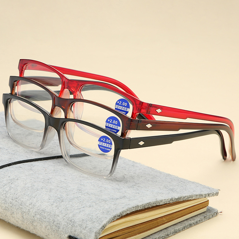 Anti-blue light men's and women's fashion reading glasses middle-aged and elderly high-definition resin reading glasses anti-fatigue old glasses 822