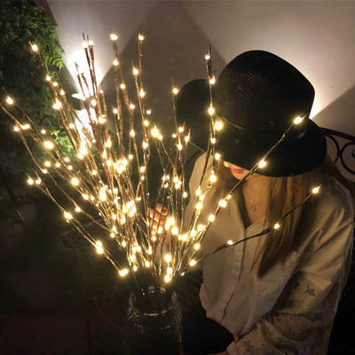 LED lights simulation tree branch lights room decoration lights holiday lights branch lights 20 head home Vase decoration tree lights