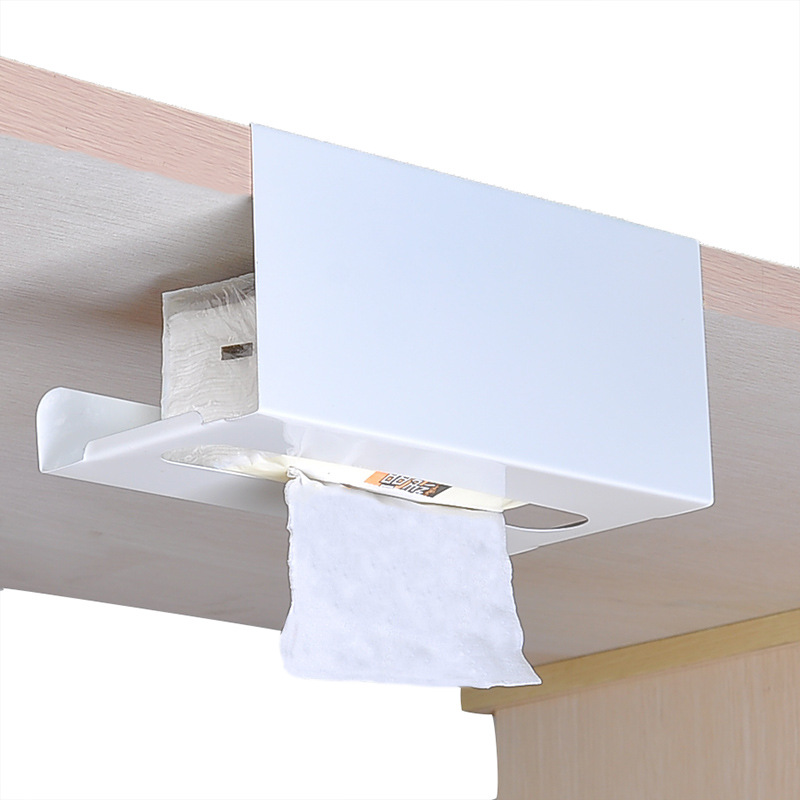 Kitchen Tissue Holder Punch-free Iron Paper Holder Household Napkin Creative Hanger Cabinet Door Paper Box Wall Hanging