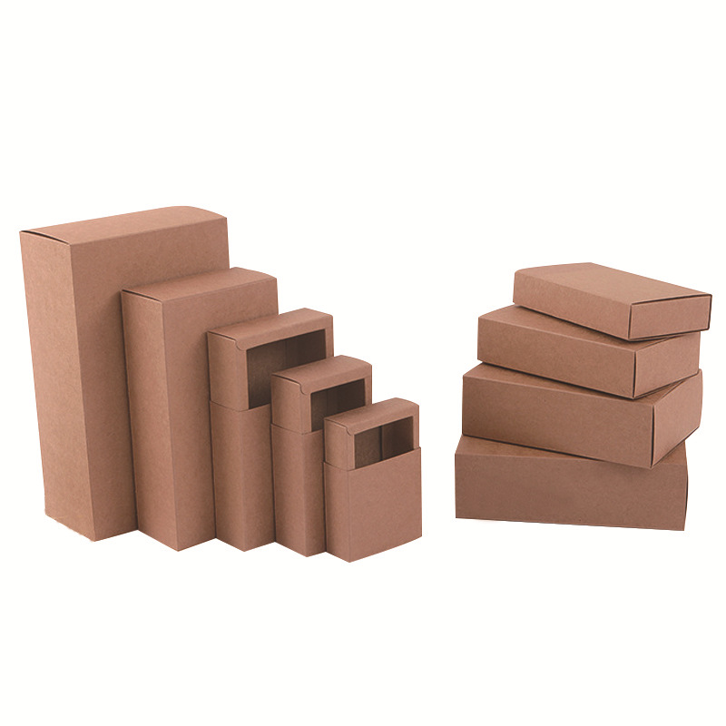 Custom Kraft paper rectangular paper tea packaging box small gift handmade soap drawer box baking food box custom