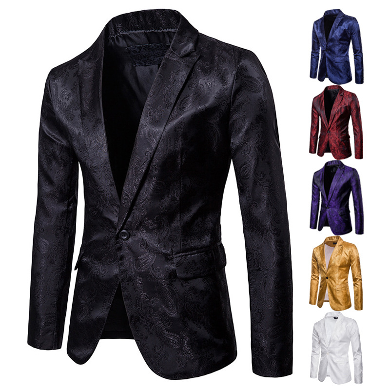 Men's Suit Palace-style Dark Road Design Fashion One Button Matching Slim-fit Men's Suit