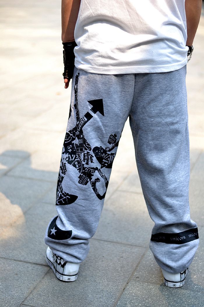 [K1503 European and American men's hip-hop hip-hop pants large size fashion pants large size pants loose