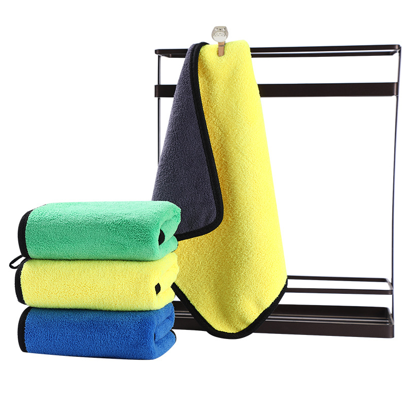 New thick double-sided coral fleece cloth car wash towel microfiber absorbent car towel manufacturers wholesale