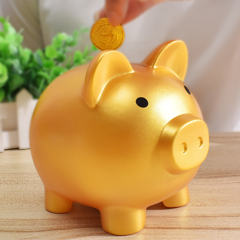 Gift Novelty Cartoon Advertising Gift Ornaments Children's Vinyl Piggy Bank Piggy Bank Small Golden Pig Piggy Bank