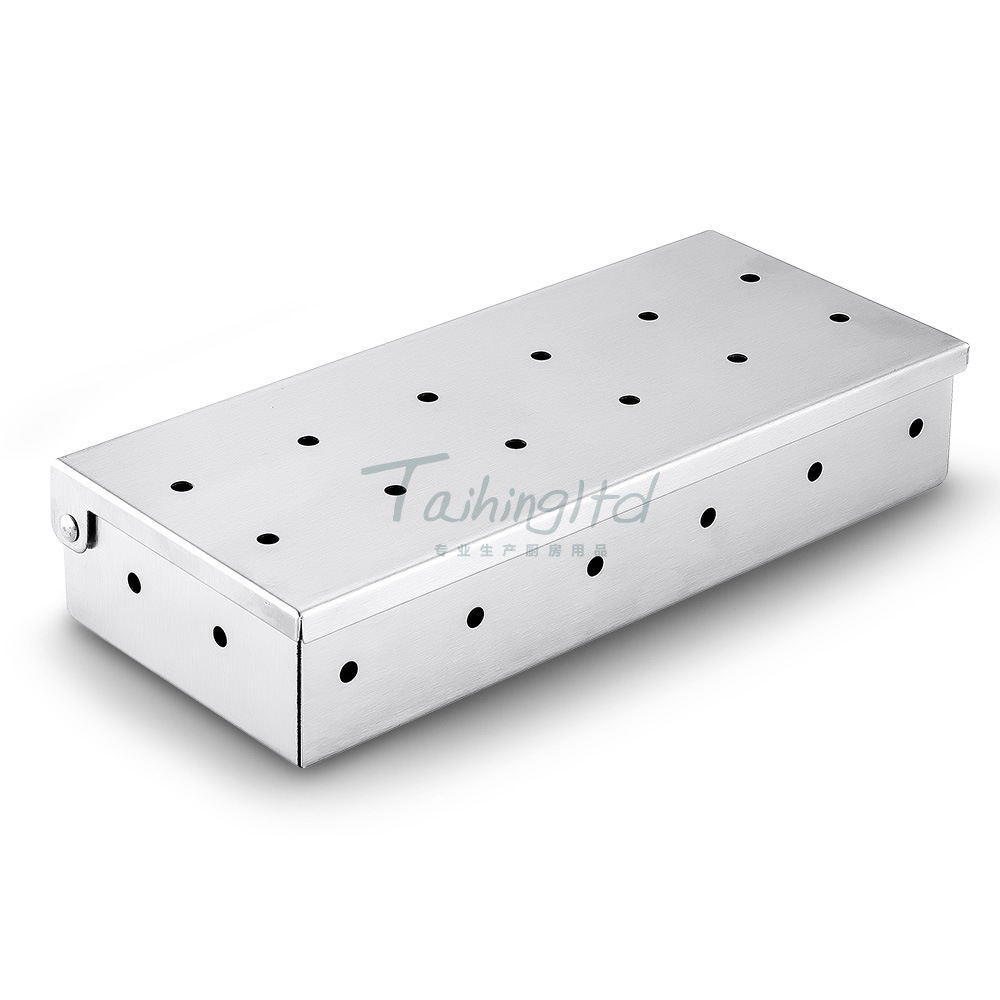 BBQ Tools Stainless Steel Smoke box Fruit Wood box Bacon box BBQ Matching Smoke box smoker box