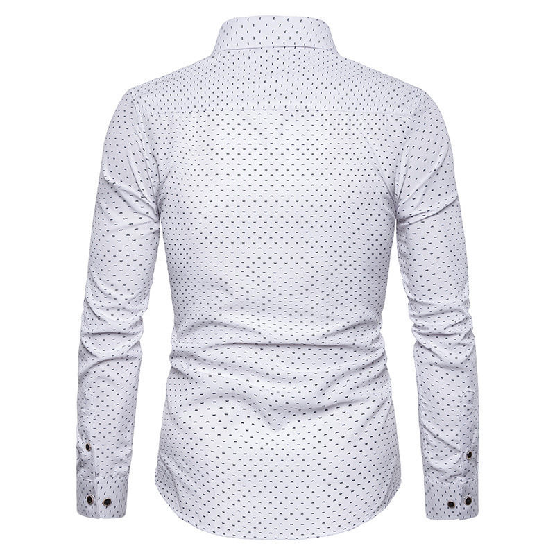 Amazon AliExpress new men's slim-fit floral long-sleeved shirt European and American fashion business casual shirt wholesale