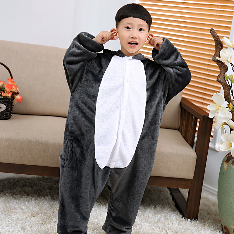 Mixed batch cartoon one-piece pajamas animal costume suit autumn and winter dinosaur flannel couple home clothes