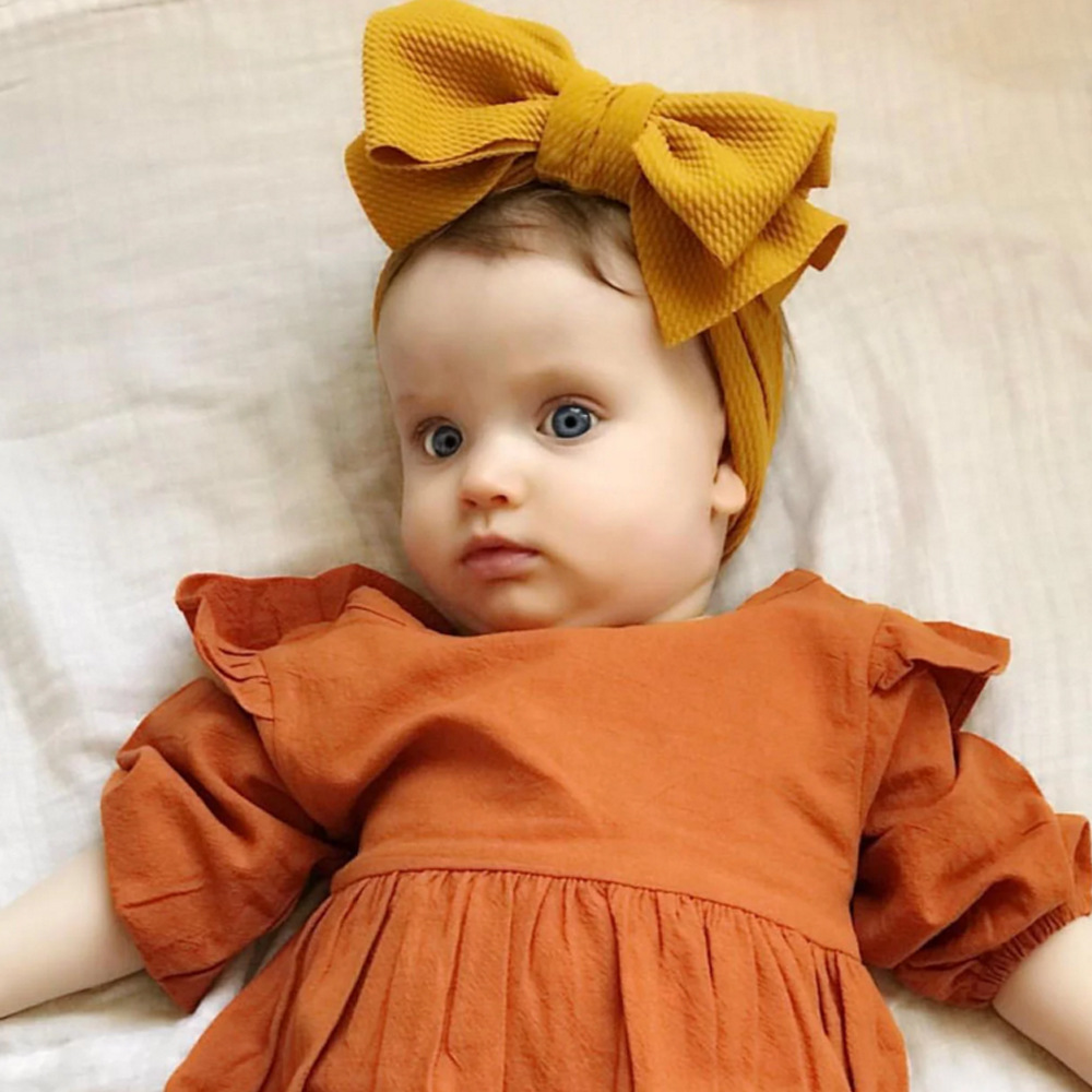 New European and American Hair Accessories ins Baby Hair Band Children's Halogen Door Protecting Headband Corn Grain Big Bow Head Decorative Belt