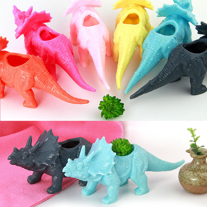 Succulent creative plastic flower pot mini simulation animal Triceratops succulent plant flower pot non-resin ceramic flower pot